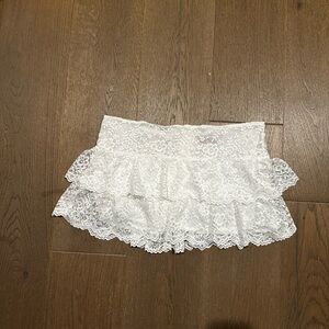 Edikted White Lace Mini Skirt